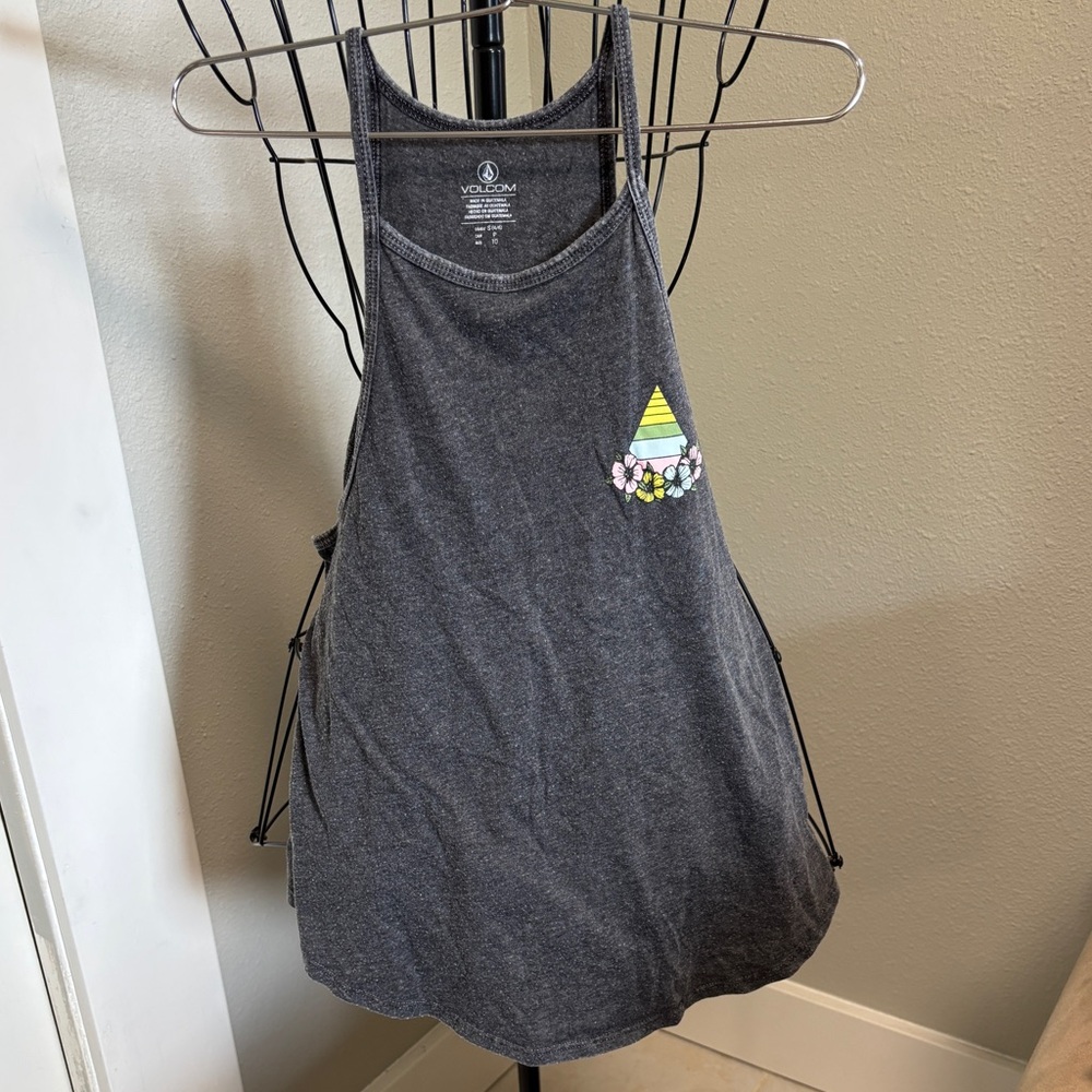 Volcom Charcoal Tank Top with Vibrant Pocket